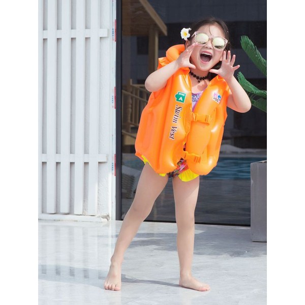 Lasten ilmatäytteinen uimavene veneilyturvallinen hengenpelastajaliivi orange large