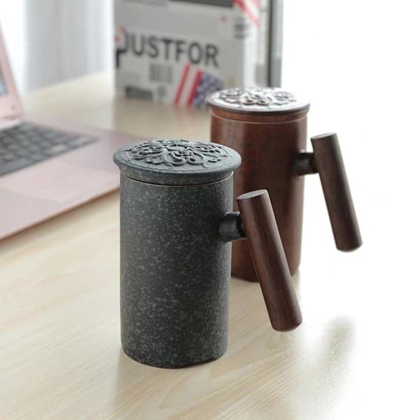 tekopp kaffe keramisk kopp orange 300 ml