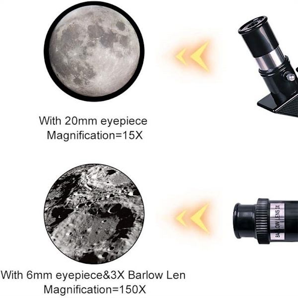 70 mm blænde monokulært HD 150X astronomisk teleskop Monocular set