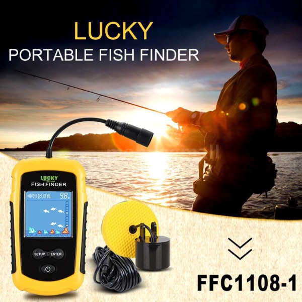 Grå/färg LCD trådbunden ekolod Fish Finder Bärbar fiskdetektor Color LCD