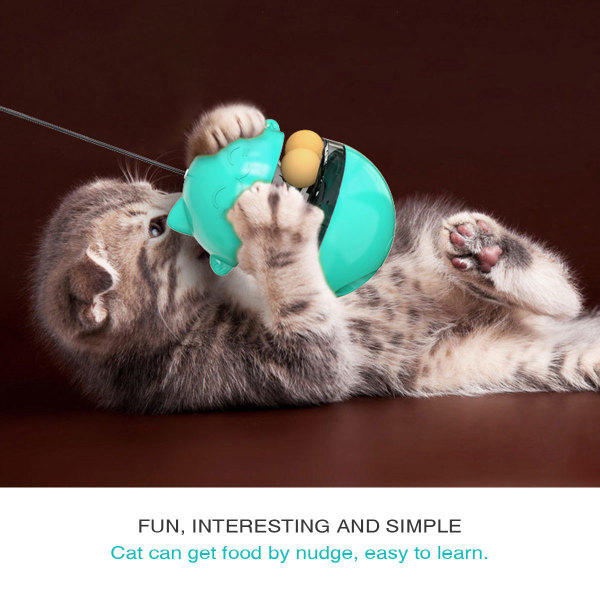 Automatiska matare husdjur katt "daruma" boll leksaker pink