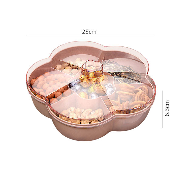 Farverig kronblad-formet snack frugttallerken opbevaring pink 25*25*6.3cm