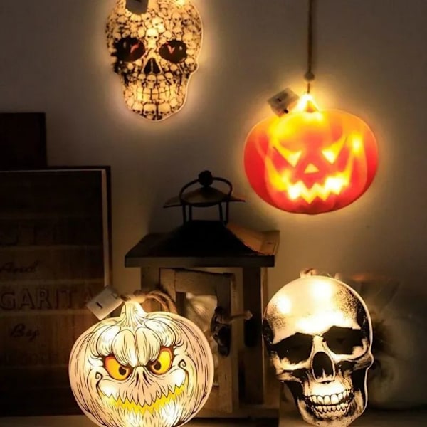 Led Halloween Dekorative Lantern Lights Dæmon Skull pandelampe Led Jack-O-Lantern Party Outdoor Multiple skeletons
