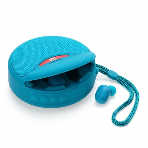 Mini trådlöst bluetooth ljudhögtalare headset sky blue