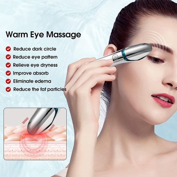 Elektrisk Vibration Øjenlæber Ansigtsmassager Anti-rynkeældning white 28.5*31*114mm