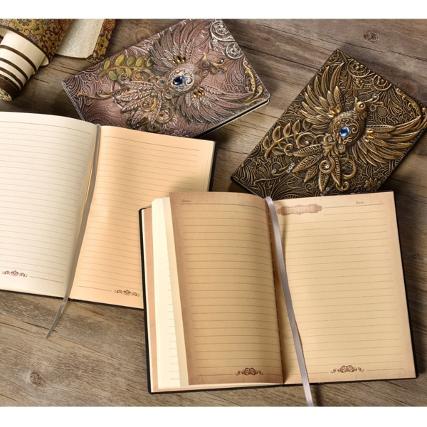 A5 3D-präglat läderutskrift Präglat Phoenix Diary Notebook Multicolor
