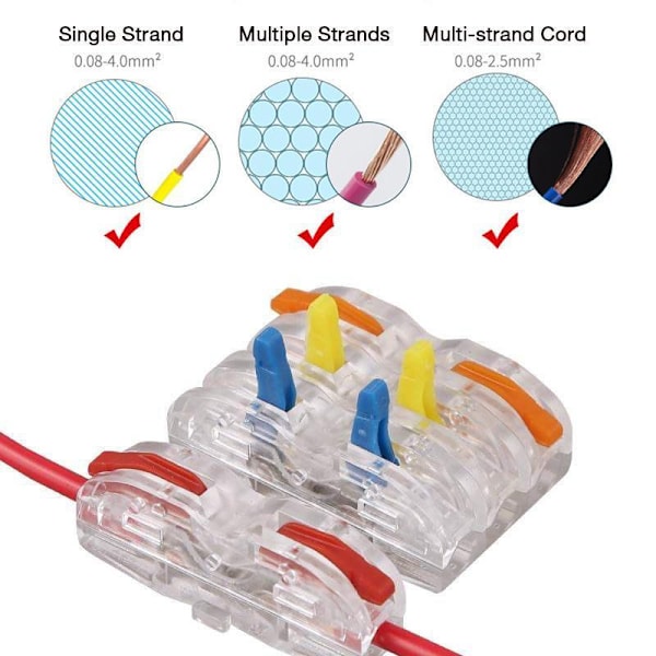 Universal Kabel Wire Fast Wire-to-Wire konnektor gray+orange 2pcs