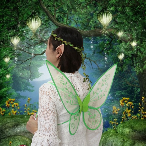 Halloween Fairy Wings Dress-Up Wings Skogstomtekostymer White One Size