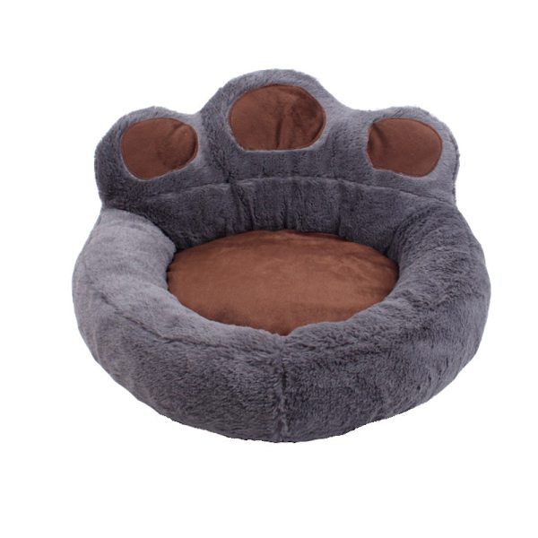 Velvet-sohva lämmin sänky talvikarhun tassun muotoinen pyöreä lemmikkipesä brown medium