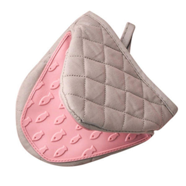 Creative Silikonisoleringshandskar Bakning Anti- skållningsklämma pink 13*14.5cm
