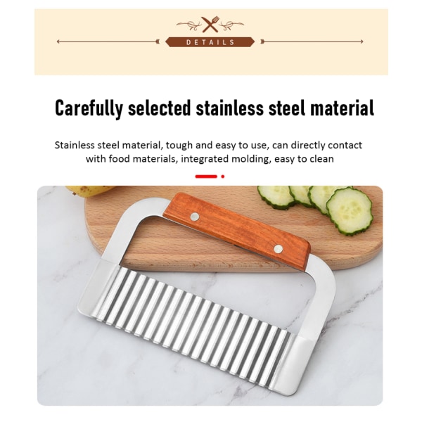 Rustfrit stål Wave Kartoffelskærer Kartoffelværktøj silver 184*113mm