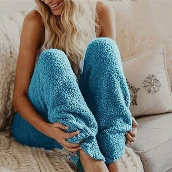 Varme fleecebukser til kvinder afslappet hjemmebukser Coral gray triple extra large