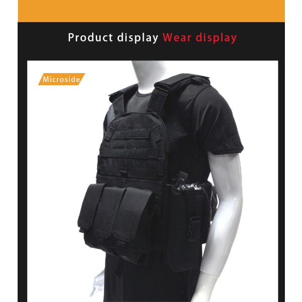 Hunting Plate Carrier Nylon Pouch Gear Tactical Vest CP