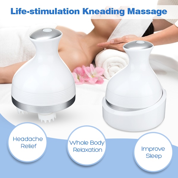 Elektrisk huvudmassager hårbottenmassage relax white