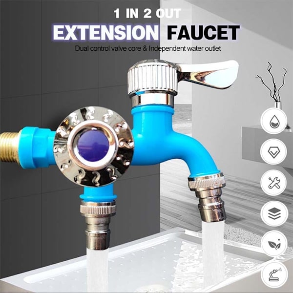 Udendørs Dual-Control vandhane multifunktion blue