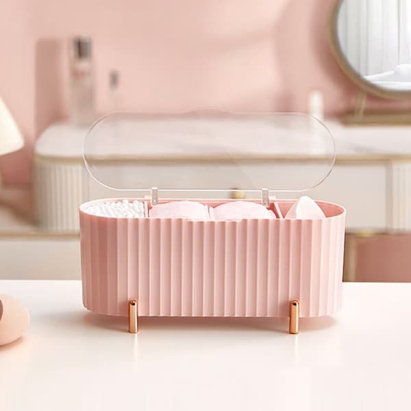 Desktop Cosmetics Förvaringsbox Dammtät pink