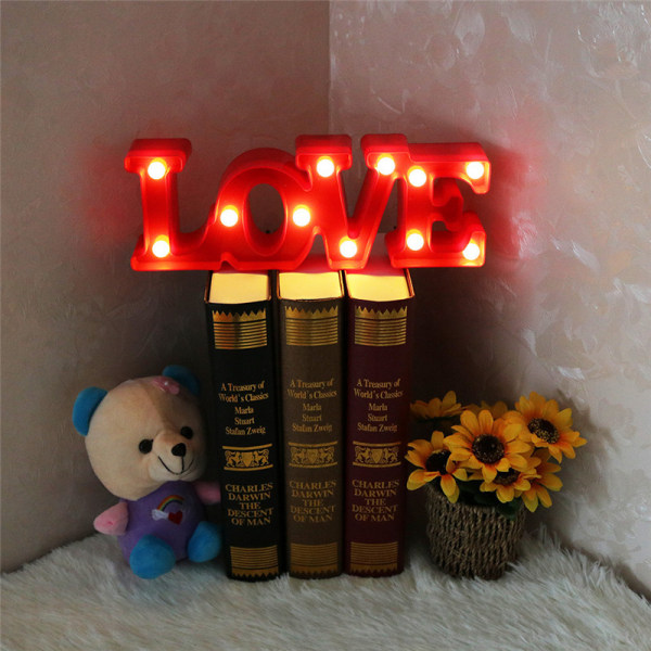 Äitienpäivä - LED-valon rakkaus love red patch 30cm*10cm*4cm