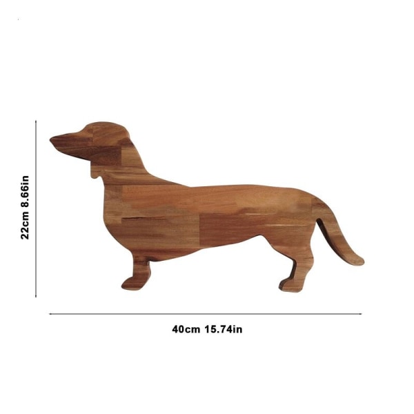 Puinen tarjotin Koiran muotoiset vatit Charcuterie Board Wood Platter wood color 40*22cm