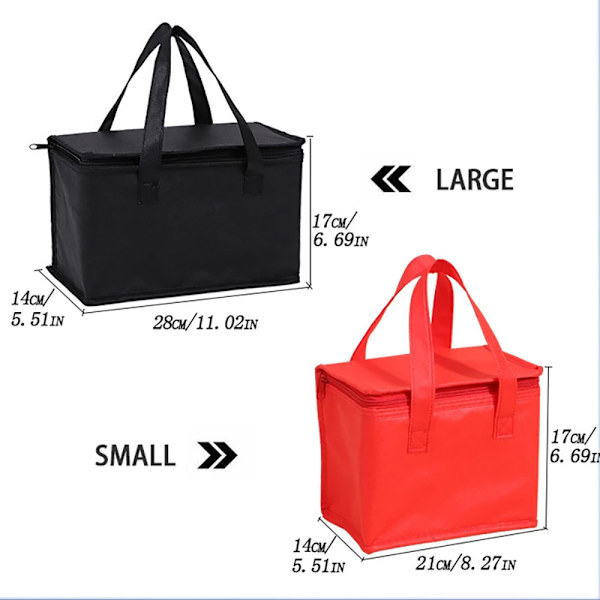 Camping frokost termisk isolerede køletasker red 28*14*17cm