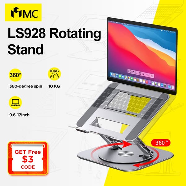 Laptop 360° roterbar bärbar dator Lyftbart stativ i aluminiumlegering silver
