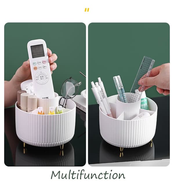 Desktop Roterande kosmetisk borste Multifunktionell förvaringsbox white
