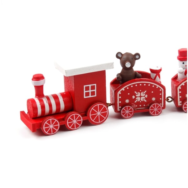 Jul trä tåg leksaker dekoration hem barn gåvor red five