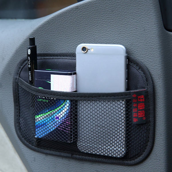 Bil Læder Mesh Oxford stoftaske Bilinteriør Opbevaring Telefoner Mønter Nøgler Opbevaring Bilopbevaring Oprydning black small