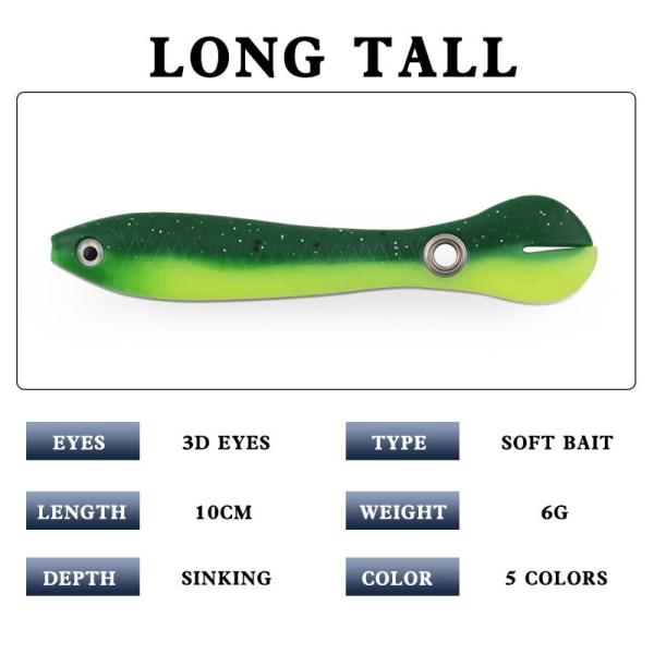 5 STK/10 STK Blødt Bionic Fiskeri Lure Bionic Loach 10 cm Havfiskeri tilbehør 5pcs