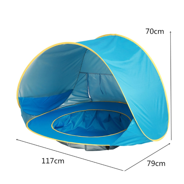 Vandtæt pop-up solsejl UV-beskytter baby strandtelt orange 117*79*70cm