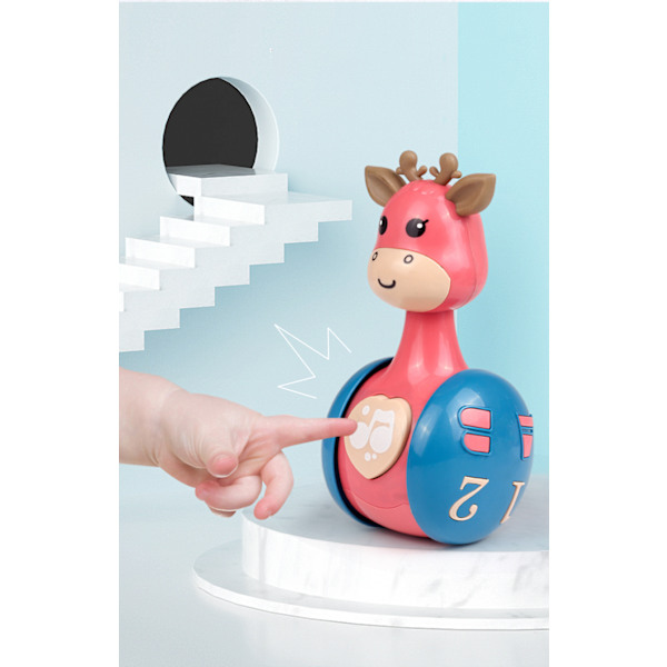 Liukuvat Deer Baby Tumbler helistinlelut pink 6x6x15
