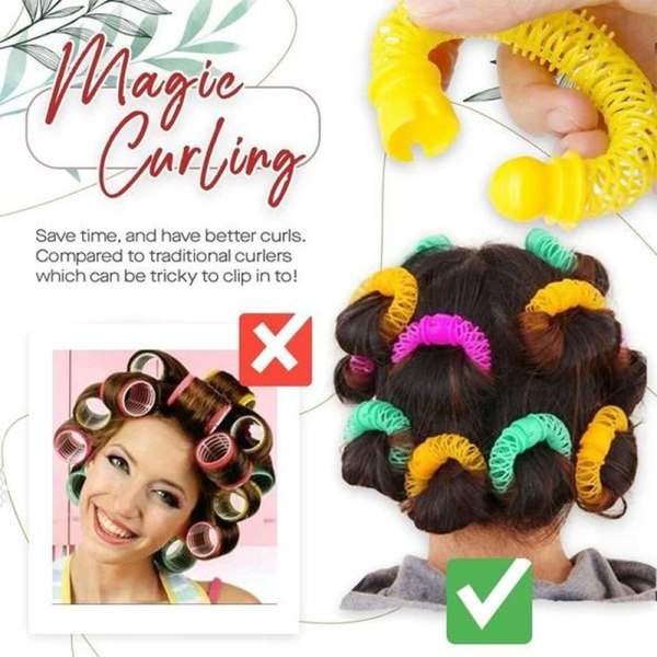 Hårkrøller Hår Donuts Hårstyling Roller Barber Bendy Curls colorful 8pcs