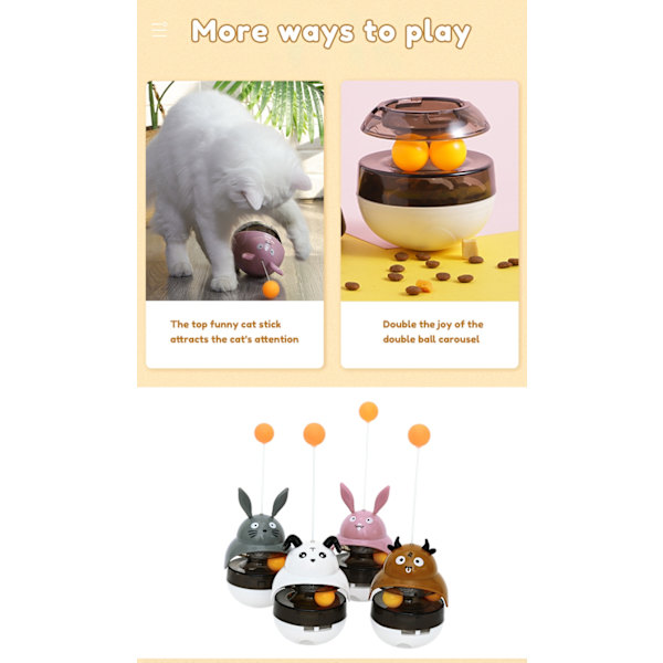 Tumbler Cat Toys Treat Dispenser Leksaker Rolling Balls gray totoro 95*275mm
