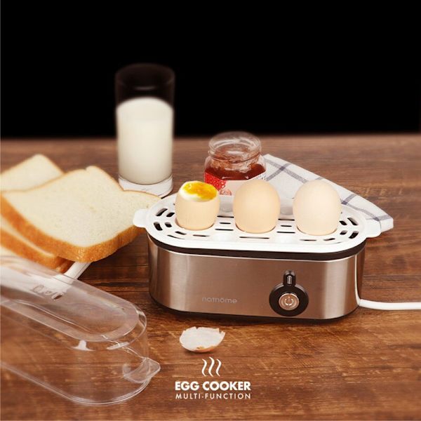 Egg Steamer Multifunktion Frukostmaskin Kokt Äggkokare white+gray 202*134*88mm