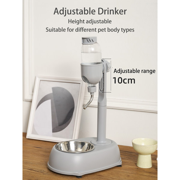 Husdjursflaska Hundvattenmatarskål Anti-lutning automatisk justerbar orange 500ml