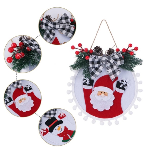 Krans Hem Julgransprydnader Garland Dekoration Prop snowman 34*24cm