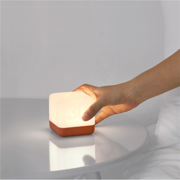 LED Timing Lampa Fyrkantig Nattljus vid sängkanten orange 80*80*80mm