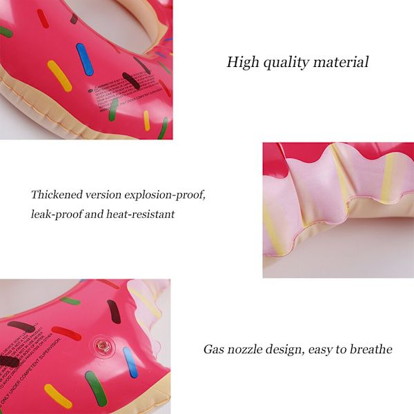 Sommersædering Legetøj Bøje Madras Oppustelig svømmering Fortykket PVC Sommerstrandflydelegetøj pink 90cm