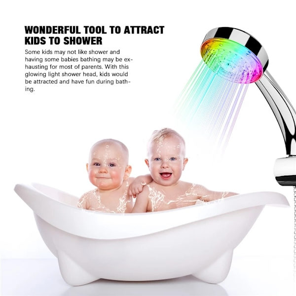 Automatisk farveskiftende LED regnbrusersprøjte 1pc