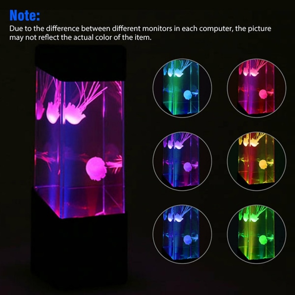 7 väriä meduusalamppu LED-väriä vaihtava akvaariolamppu, paristokäyttöinen fantasia-ilmakehälamppu yövalo yövalo 1pc