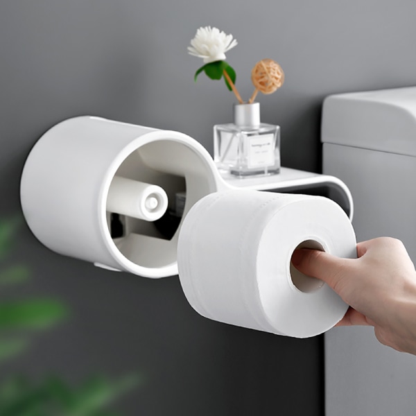 Vægmonteret rullepapir Tissue Box Toiletstativ black+white 28.8*14*13.8cm