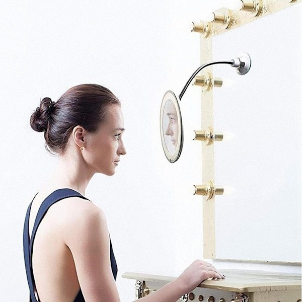 360 graders rotation makeup spejl makeup spejl med LED lys Tri-color adjustable light 10X