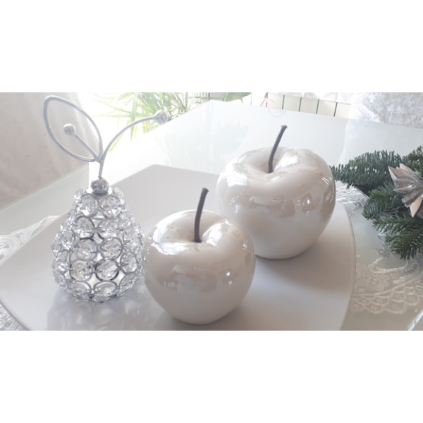 LED Translucent Keramisk Apple Night Light white 9.5*9.5*8cm
