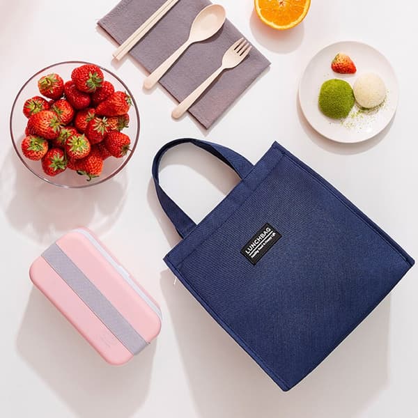 Modeisolerade Lunch Bento Box Vattentäta förpackningspåsar pink large