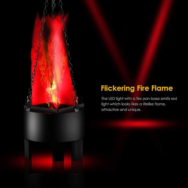 Simulerad 3D Fire Flame Lighting Hängande Fire Pit Lamp red 1pc