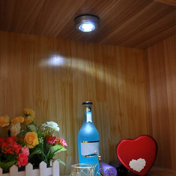 4 dele Touch Light LED Batterilampor - Inomhus Stick-on Push Light