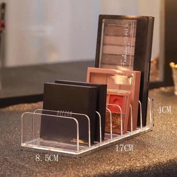 7-Grid Plast Makeup Blush Cosmetics Förvaringshylla transparent small