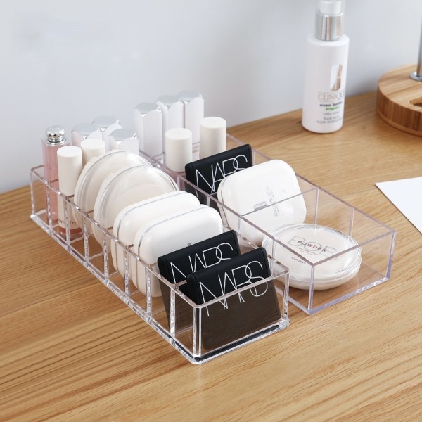 Transparent akryl kosmetika förvaringsbox sminkhållare transparent 6  grids