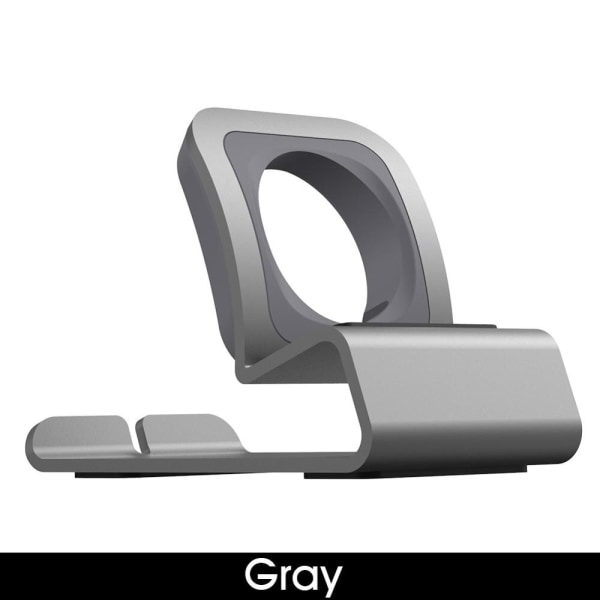 Aluminium Silicon Charger Dock för Apple Watch SE/1 och senare gray