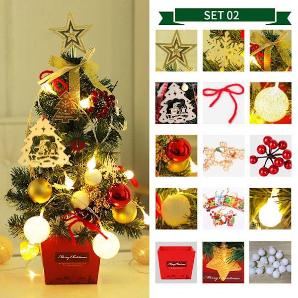 Julgransdekoration 50cm DIY heminredning gold SET02
