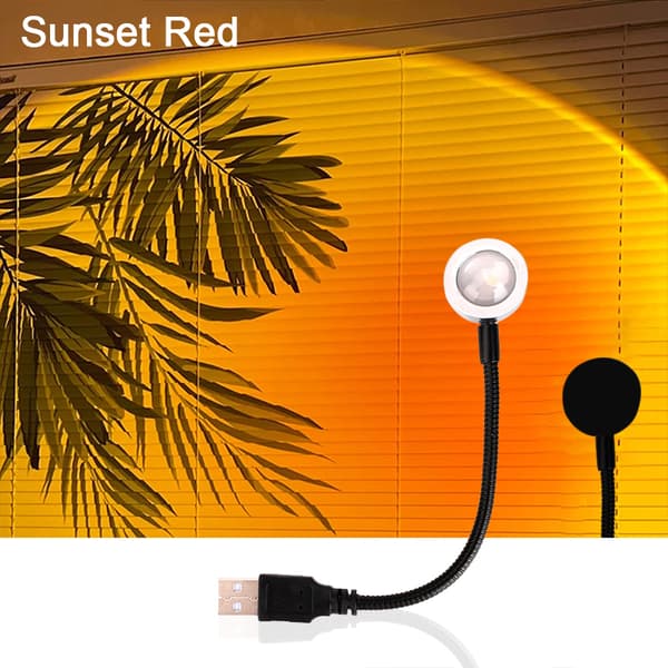 USB Sunset Rainbow Lamp Projector Mood Light sunset gloe 18cm